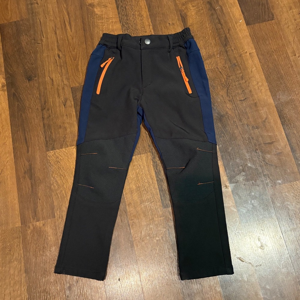 TRR Kids Softshell Hiking Pants Black Blue Orange Size 4-5T Outdoor Activewear